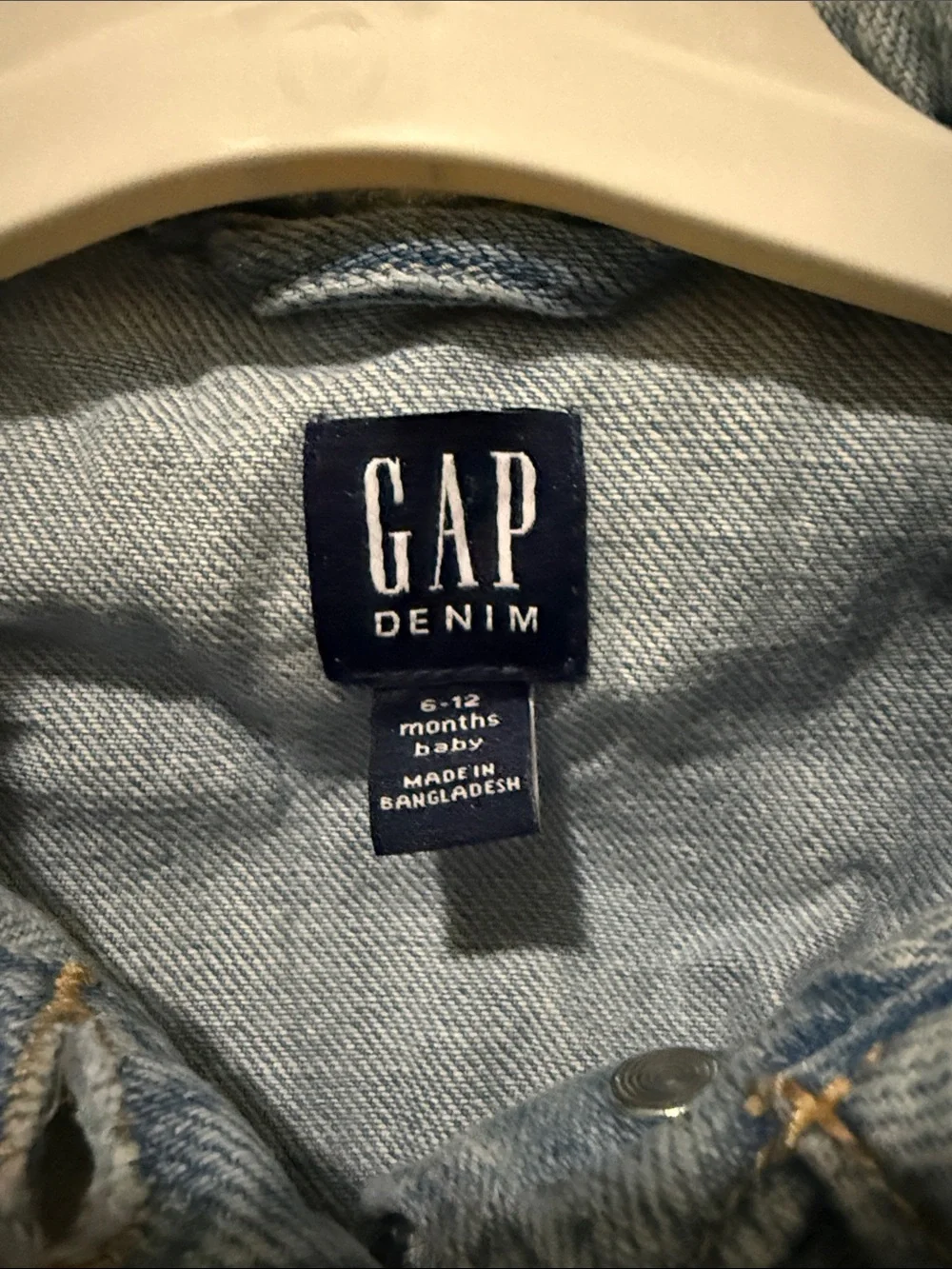 GAP Light Blue Baby Denim Jacket with Rounded Collar 6-12 months